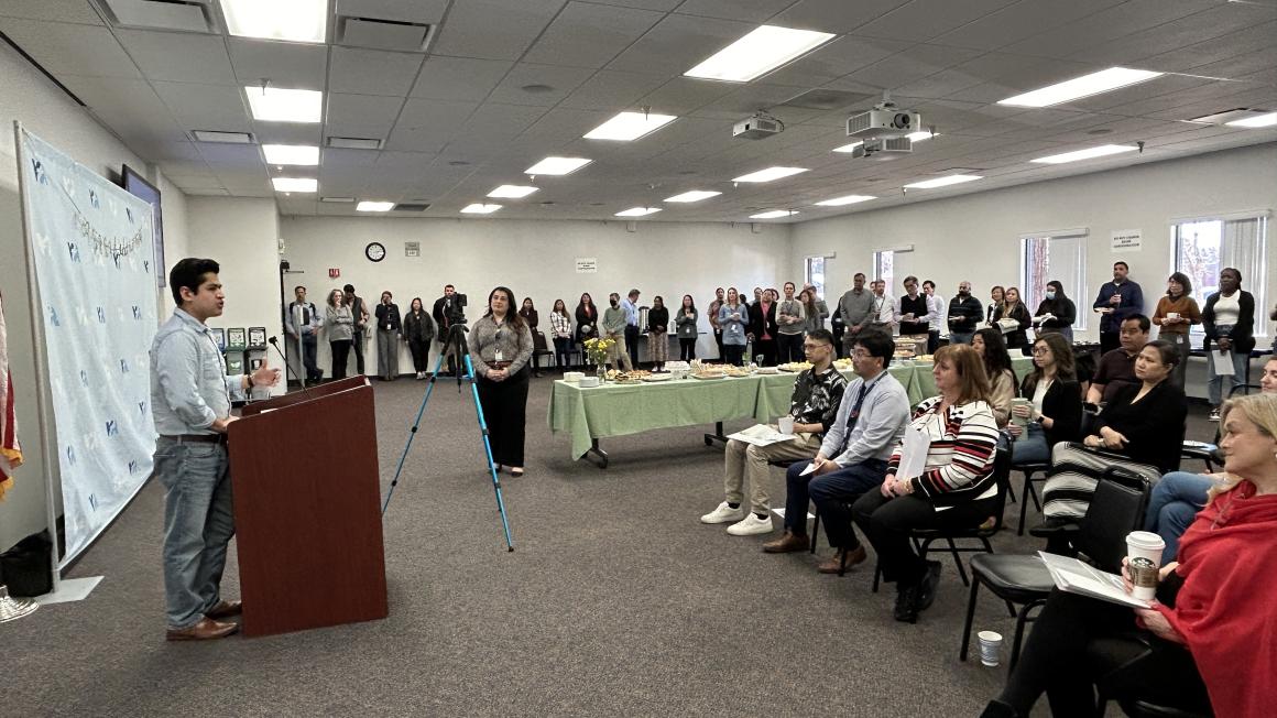 Board Vice Chair Sergio Lopez address the Climate Action and Adaptation Plan Celebration 