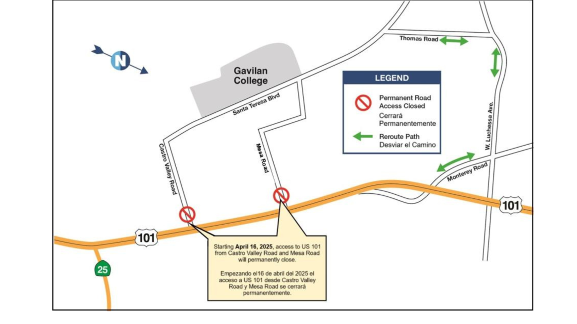 Permanent Road Closures Set to Begin for U.S. 101/SR 25 Interchange ...