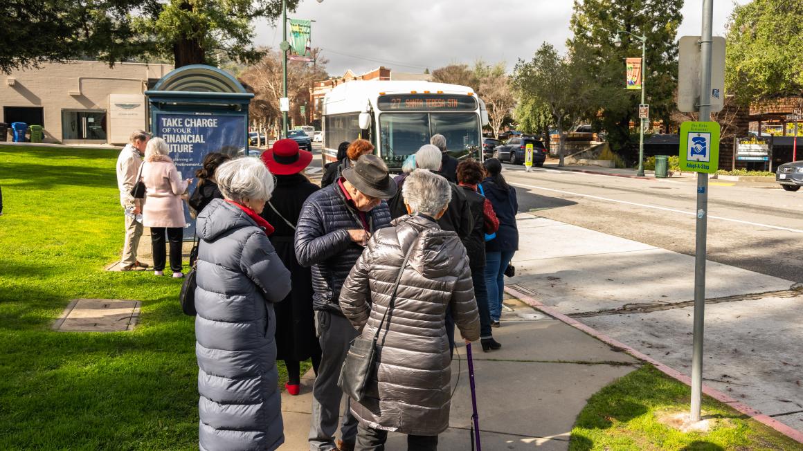 Passengers Boarding a Bus