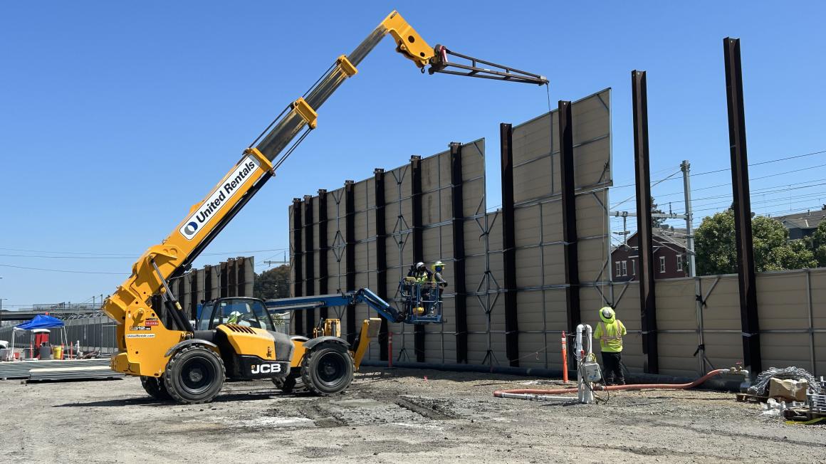 Panel Installation for the 24-foot Sound Wall
