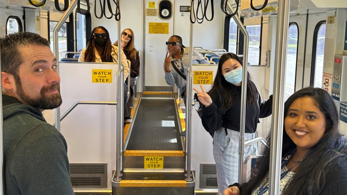 VTA Employee Relations team on the light rail