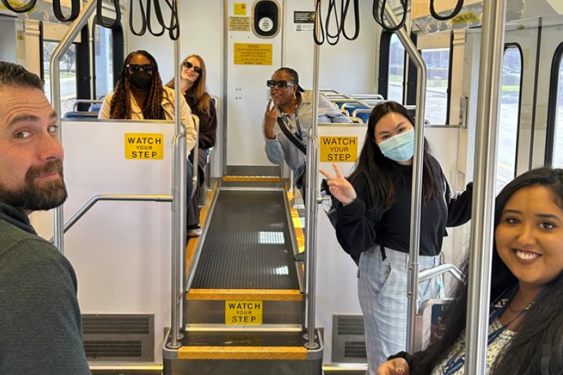 VTA Employee Relations team on the light rail