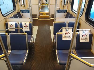Light Rail Social Distancing Signs