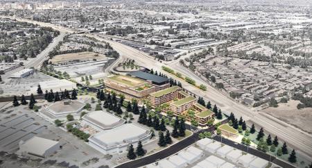 aerial view of future Curtner Station transit-oriented development