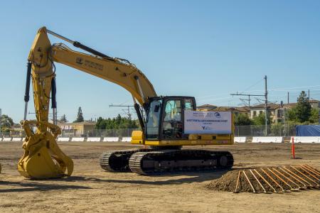 image of bulldozer on BART Phase II construction site