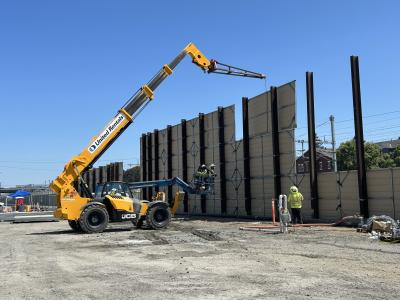 Panel Installation for the 24-foot Sound Wall