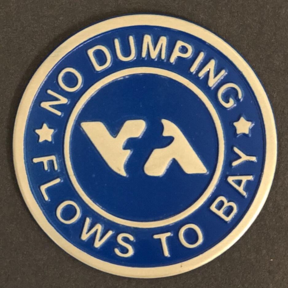 No Dumping Flows to Bay VTA stormwater drain medallion