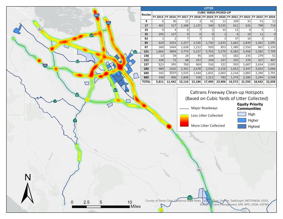 Image of Hotspot map of Litter in Cubic Yards in SC County 2024 Image of Hotspot map of Litter in Cubic Yards in SC County 2024