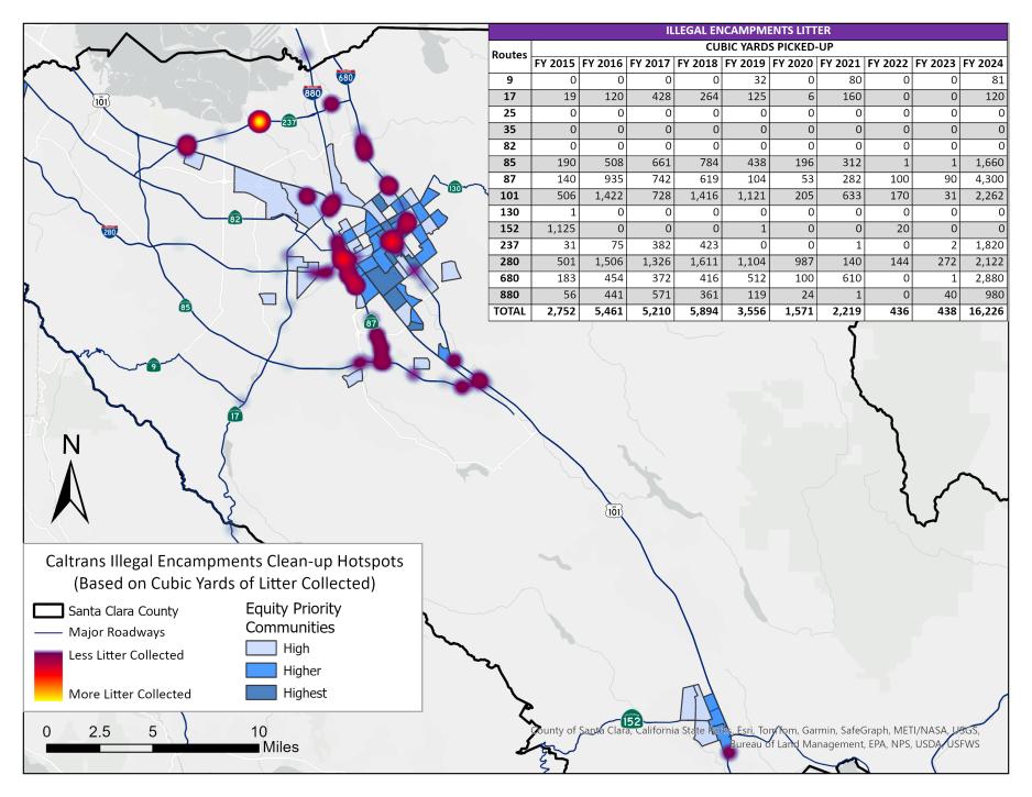 Image of Hotspot Map of Illegal Encampments Litter Image of Hotspot Map of Illegal Encampments Litter