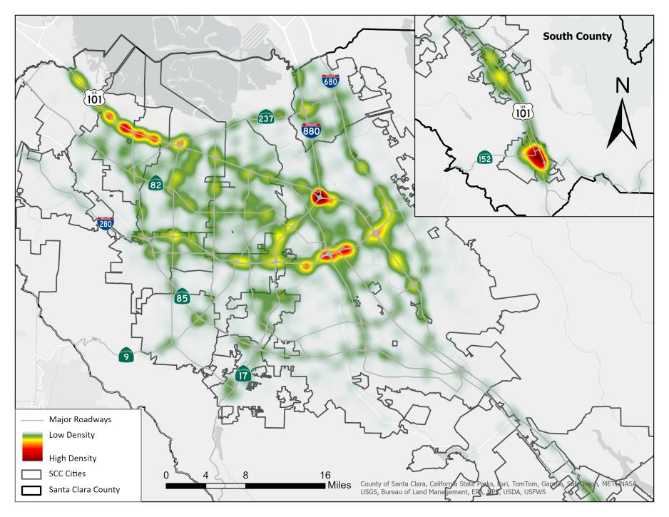 Image of 2023 All Collisions Hot Spots in SC County Image of 2023 All Collisions Hot Spots in SC County