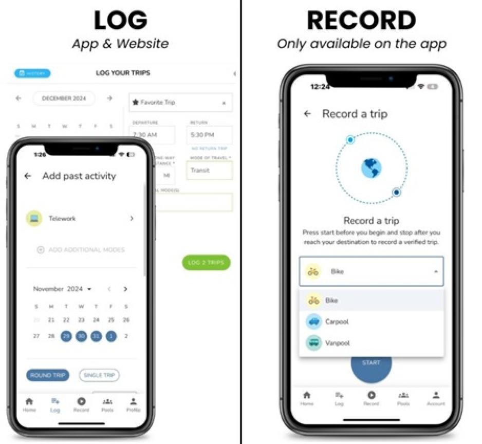 Log & Record Trip on the VTACommute App