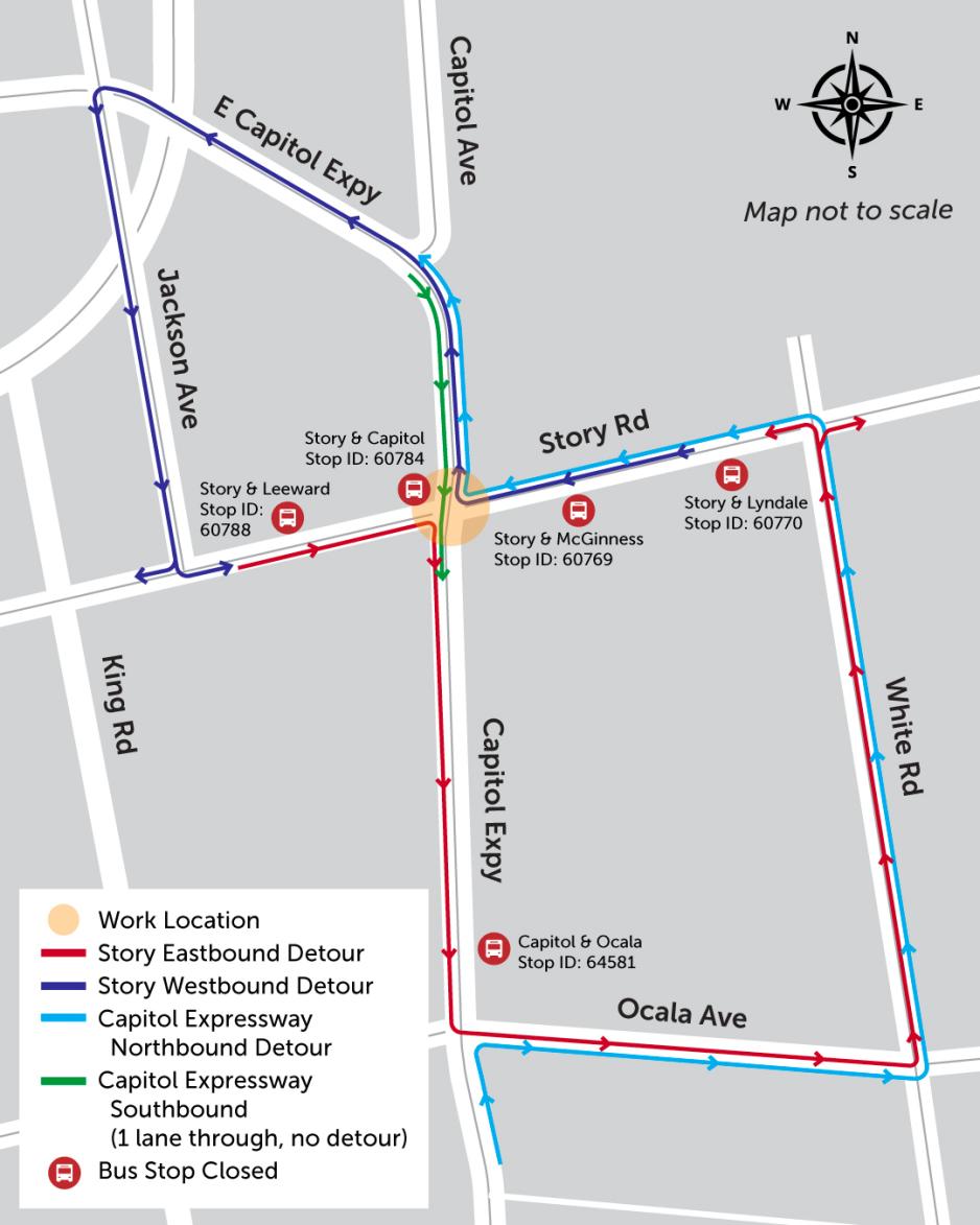 detour map Story Road