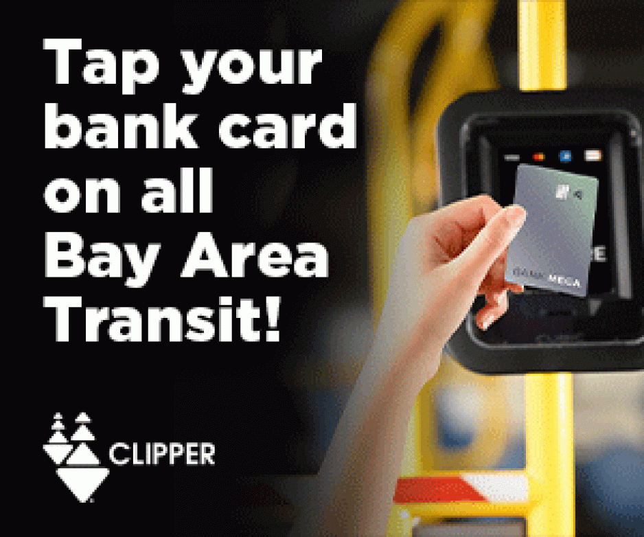 Image of contactless bank card used for fare payment