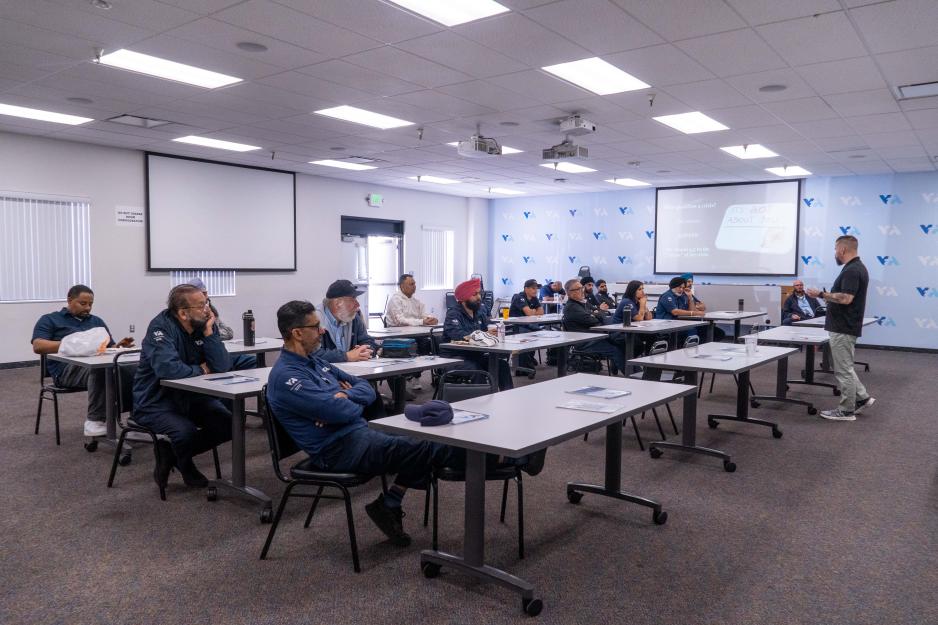VTA Staff listening to the de-escalation training instructor