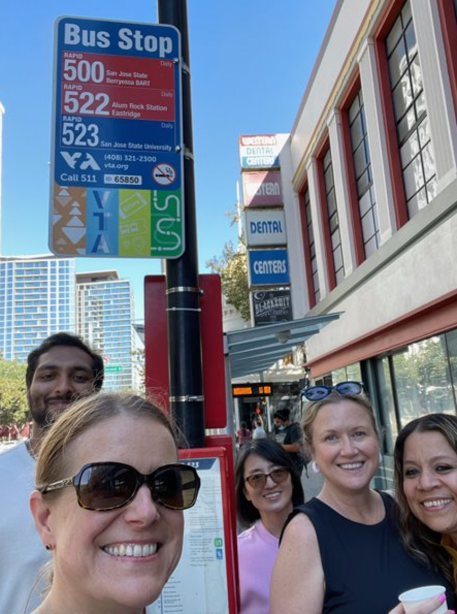 VTA HR team at a VTA bus stop