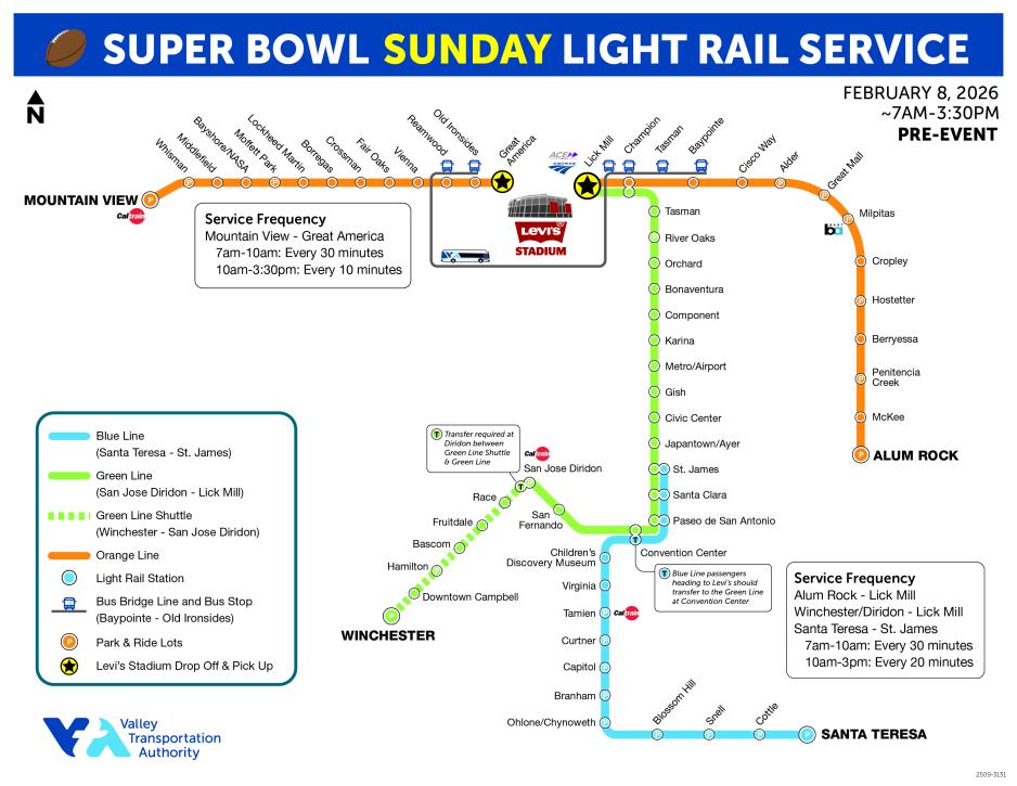 vta system map for super bowl