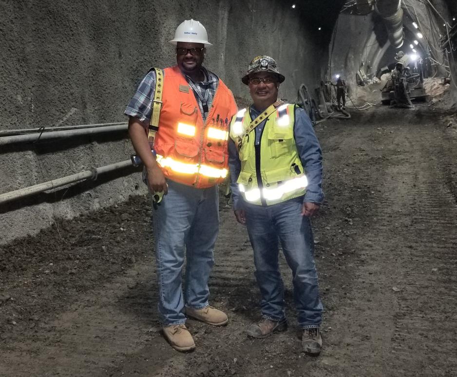 Keith with his colleague at the construction site