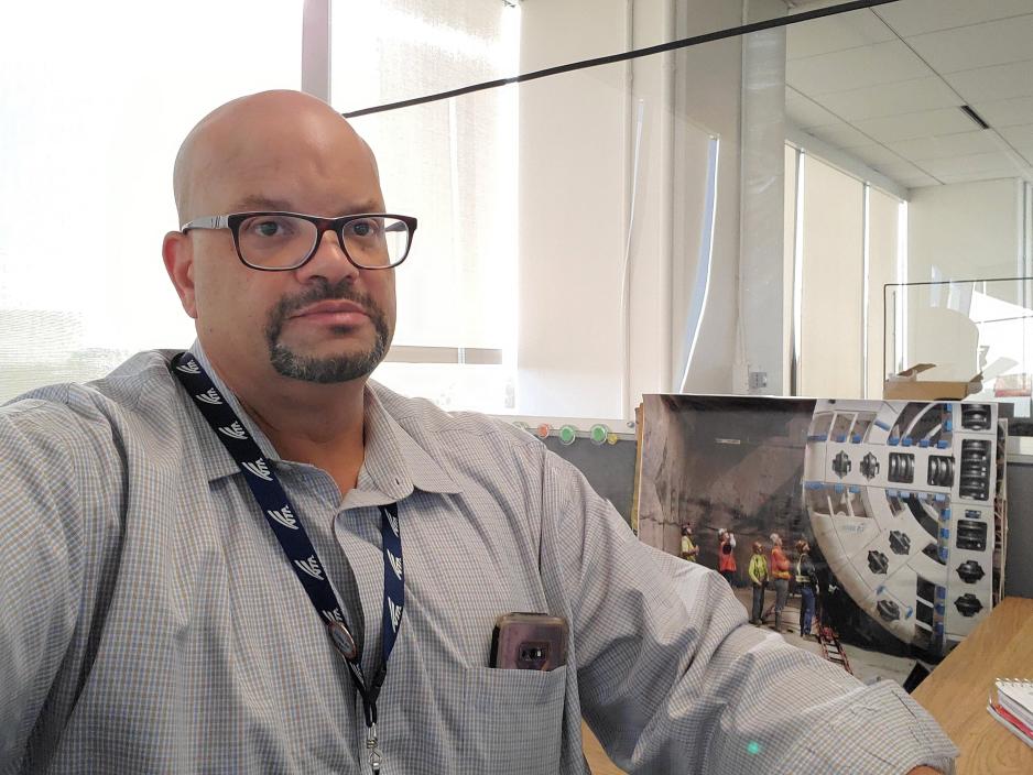Keith wearing a VTA lanyard during the first BART extension