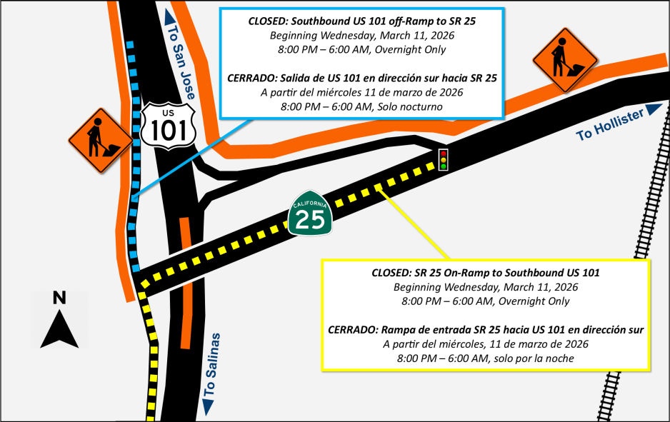 SR25 Traffic Advisory Map 3.11.2026