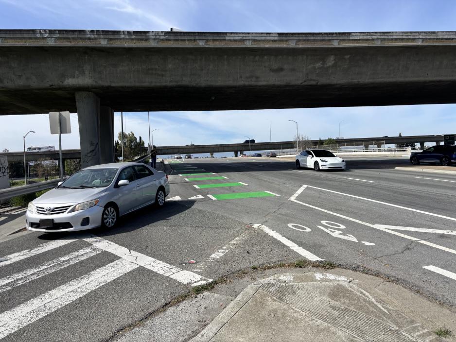 Car exiting off the freeway
